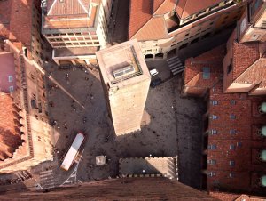 Towers of Bologna as seen from the higher one, Emilia-Romagna, Italy