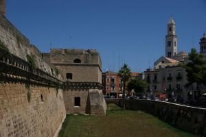 Castle walls of Castello Svevo, Bari, Apulia, Italy