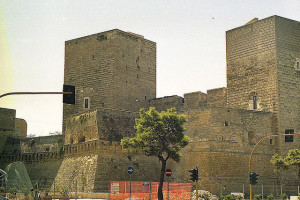 A closer view of Castello Svevo, Bari, Italy