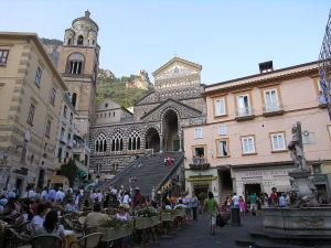 Piazza del Duomo and Amalfi Cathedral, Amalfi, Campania, Italy