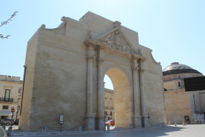 Lecce Porta Napoli in Universita Street, Lecce, Puglia, Italy