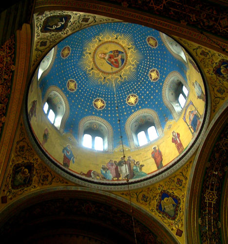 Cupola of Serbian Orthodox church in Trieste, Friuli-Venezia Giulia, Italy