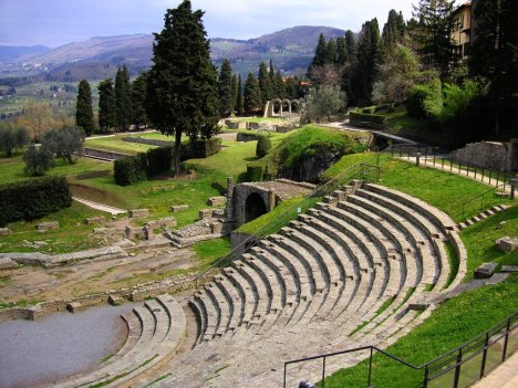 Roman theatre in Fiesole, Tuscany, Italy