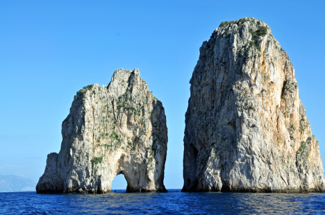 Most famous rocks in Capri, Campania, Italy