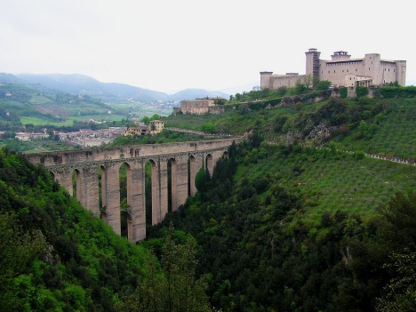 Ponte delle Torri and Rocca Albornoziana, Spoleto, Umbria, Italy
