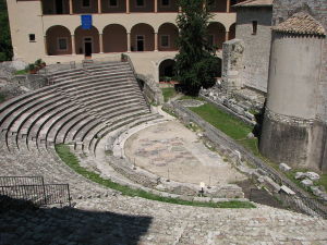 Roman theatre in Spoleto, Umbria, Italy