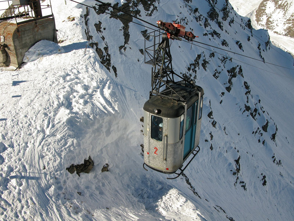 Gondola at Courmayeur ski resort, Italy