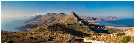 View of Lo Zingaro Nature Reserve from Monte Monaco, Sicily, Italy