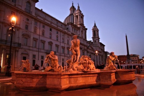 Fontana del Moro, Piazza Navona, Rome, Lazio, Italy