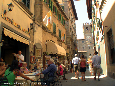 Streets in Cortona, Tuscany, Italy