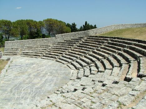 Greek theatre in Palazzolo Acreide, Sicily, Italy