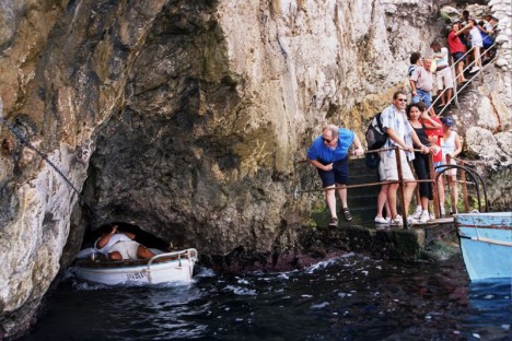 Blue Grotto (Grotta Azzurra) entrance, Capri, Campania, Italy