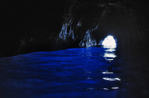 The hole to Blue Grotto, Capri island, Campania, Italy