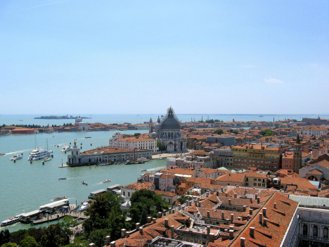 Venice as seen from the top of St. Mark's Campanile, Veneto, Italy