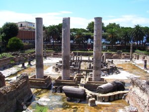 The "Serapium" or Macellum of Pozzuoli demonstrated the effects of bradyseism, Campania, Italy