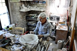 Alabaster Craftsman in Volterra, Tuscany, Italy