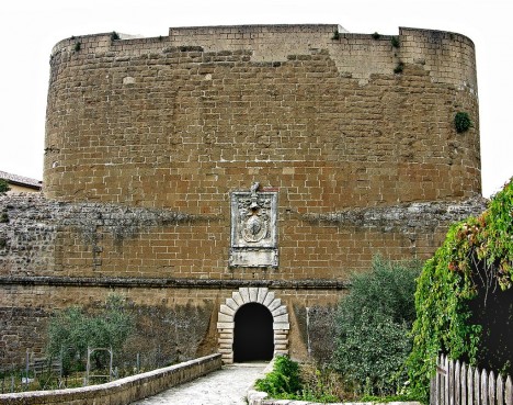 Entrance to Fortezza Orsini, Sorano, Tuscany, Italy