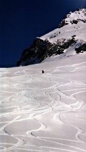 Skiing in Champoluc, Valle d'Aosta, Italy