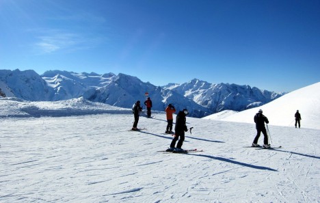 Skiing in Passo del Tonale, Lombardy/Trentino, Italy