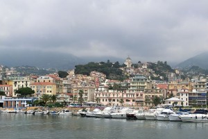 Sanremo as seen from the sea, Liguria, Italy