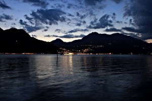 Lake Como at night, Lombardy, Italy