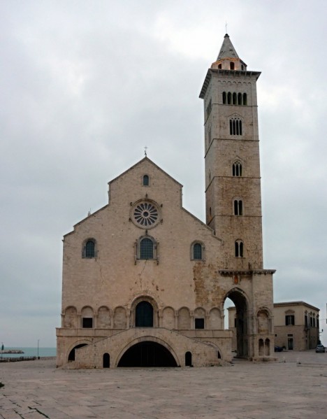 Facade of the cathedral in Trani, Apulia, Italy