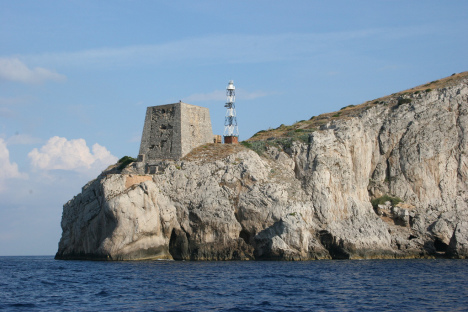 Punta Campanella and coastal tower in Campania, Italy