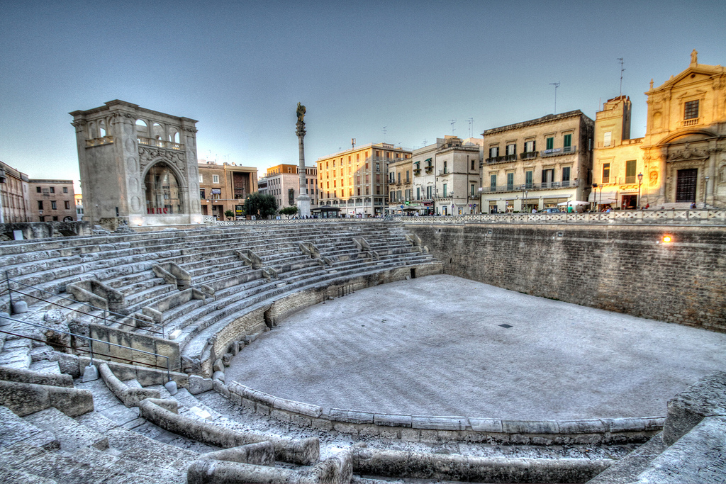Roman Amphiteatre at Sant'Oronzo Square, Lecce, Puglia, Italy