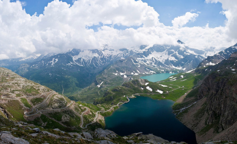 Lago Serrù and Lago Agnel from Colle del Nivolet (2,612 metres), Gran Paradiso National Park, Italy