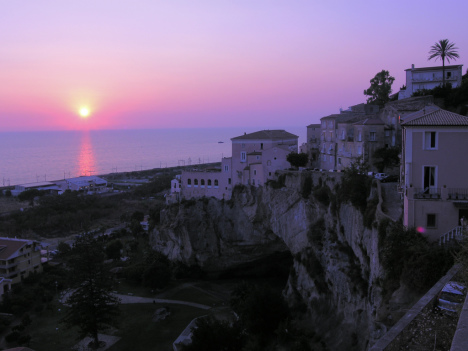 Amantea at sunset, Calabria, Italy