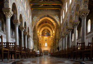Interior of Monreale Cathedral, Sicily, Italy - 2