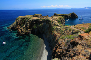 Panarea, Cala Junco at Punta Milazzese, Lipari, Sicily, Italy
