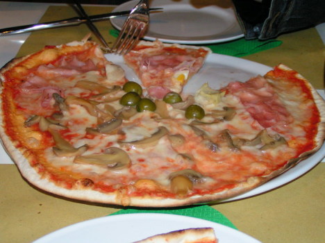 Delicious pizza in Rome, Italy