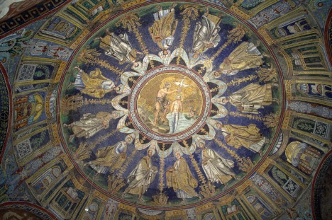 Ceiling of Battistero Neoniano, Ravenna, Emilia-Romagna, Italy