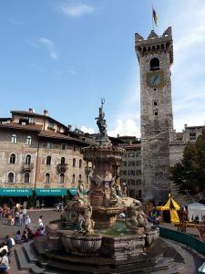 Fountain of Neptune and Torre Civica, Trento, Italy