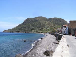 Capo Graziano from Filicudi Porto, Aeolian islands, Sicily, Italy