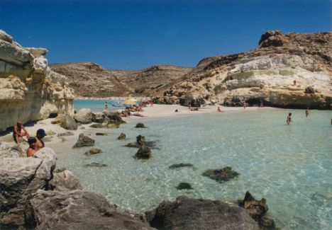 The beaches at Lampedusa, Sicily, Italy