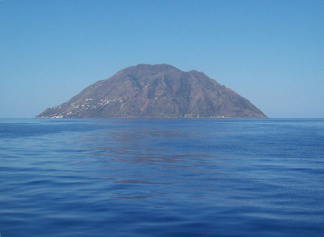 Alicudi Island - a view from the sea, Aeolian Islands, Sicily, Italy