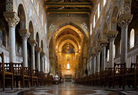 Interior of Monreale Cathedral, Sicily, Italy
