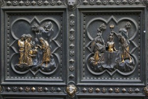 South door, Gates to Paradise, Florence Baptistery, Tuscany, Italy
