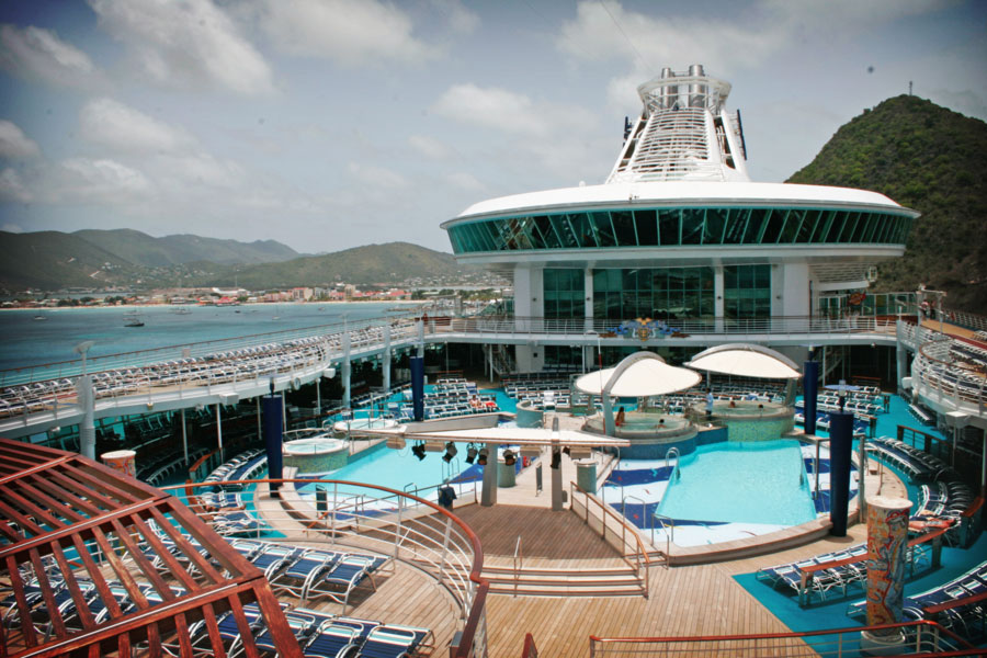 Cruise ship swimming pools