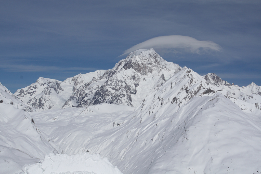 Mont Blanc as seen from La Thuile, Italy
