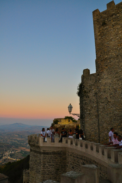 Erice castle offers great views of Trapani region, Sicily, Italy