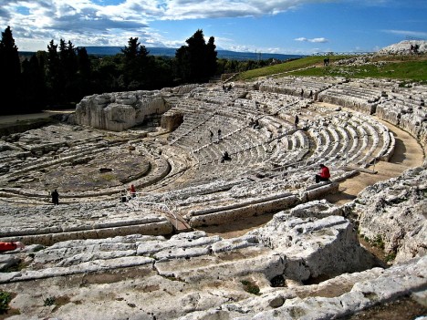 Greek theater, Syracuse Archaeological Park, Sicily, Italy