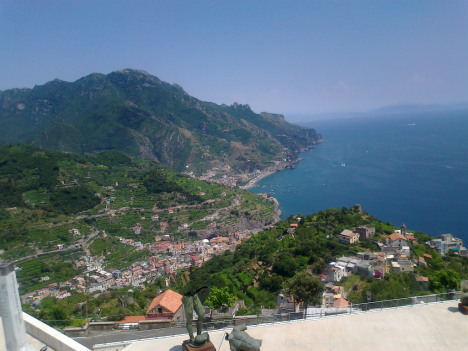 Views from Ravello of Maiori and Minori, Amalfi Coast, Campania, Italy