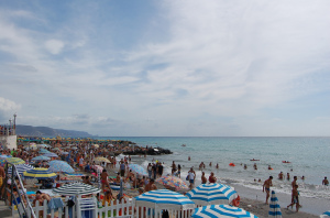Beach in Loano, Liguria, Italy