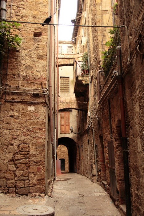 Narrow streets of Volterra, Tuscany, Italy