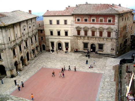 Piazza Grande in Montepulciano, Tuscany, Italy