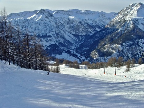 Skiing in Bardonecchia, Piedmont, Italy