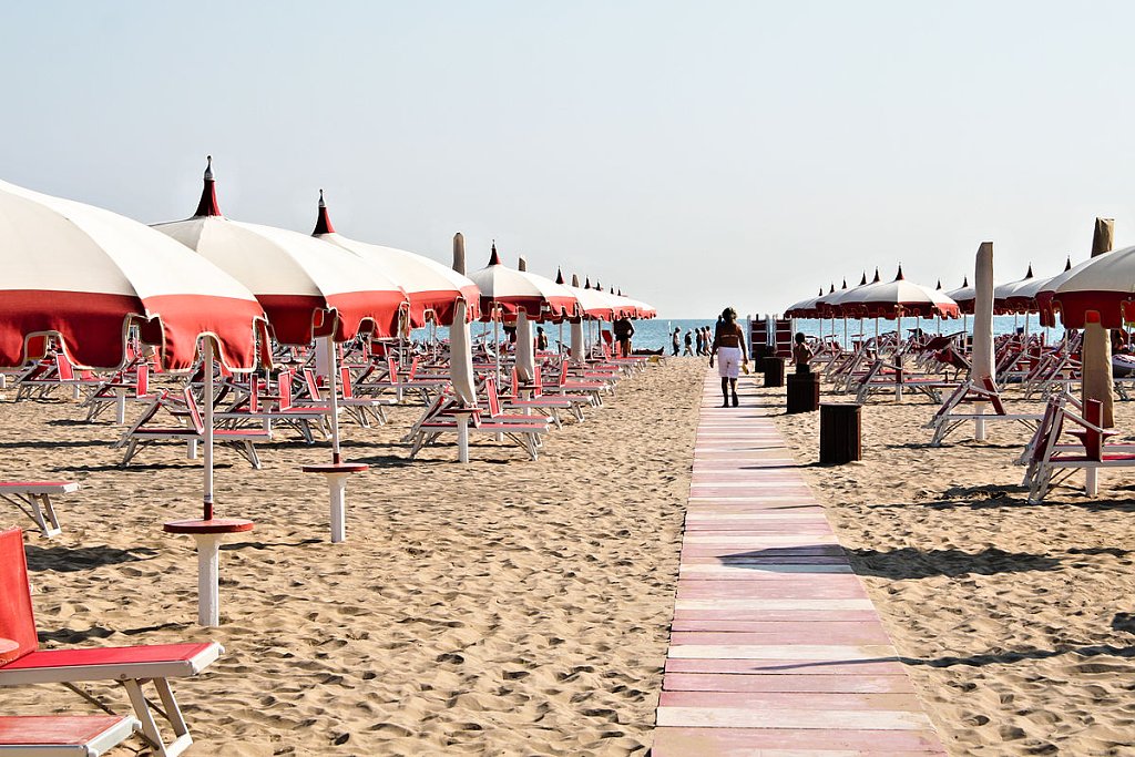 Beach in Rimini, Emilia-Romagna, Italy